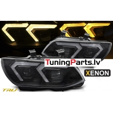 BMW E92/E93 (10-13) priekšējie lukturi, 3D LED, xenona, DRL, melni