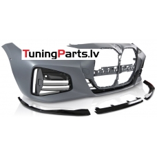 BMW G22/G23 (20-...) priekšējais bamperis Performance M sport ar PDC + priekšējās uzlikas melnas/glancētas