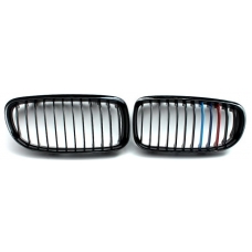 BMW E90/E91 (08-12) priekšējās restes, melnas, glancētas 3 krāsu