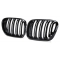 BMW X5 E53 (99-03) priekšējās restes, melnas/glancētas, dubultās