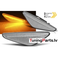 BMW X3 F25 (10-14); X5 E70 (07-13); X6 E71 (08-14); X4 F26 (13-18) LED sānu pagriezienu rādītāji, dinamiskie, balti