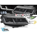 Chevrolet Camaro (16-18) priekšējie lukturi FULL LED TUBE DRL SEQ, melni