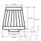 Race sport gaisa filtrs 60mm-76mm ieeja, melns