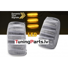 Ford Transit (13-...) LED dinamiskie pagriezienu lukturi sānu spoguļos, balti Ford Transit (13-...) LED dinamiskie pagriezienu lukturi sānu spoguļos, balti
