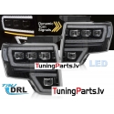 FORD F150 (08-14) priekšējie lukturi FULL LED SEQ WL, melni