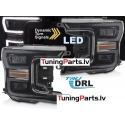 FORD F150 (17-20) priekšējie lukturi FULL LED DRL SEQ WL, melni