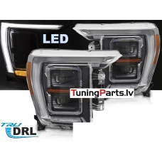 FORD F150 (20-23) priekšējie lukturi FULL LED DRL, melni