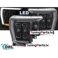 FORD F150 (20-23) priekšējie lukturi FULL LED DRL, melni