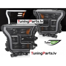 FORD F150 (14-17) priekšējie lukturi LED TUBE, melni