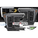 FORD F150 (17-20) priekšējie lukturi FULL LED TUBE SEQ, melni