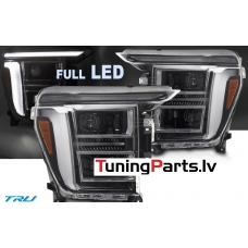 FORD F150 (20-23) priekšējie lukturi FULL LED DRL, gaismas sveiciena funkcija, melni