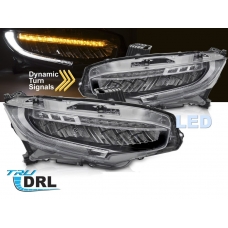 HONDA CIVIC X 16-21 FULL LED priekšējie lukturi SEQ DRL, melni