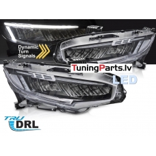 HONDA CIVIC X 16-21 FULL LED priekšējie lukturi SEQ DRL WL, melni