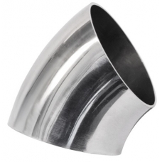 45 grādu Nerūsējošā tērauda līkums, ieeja/izeja 63mm