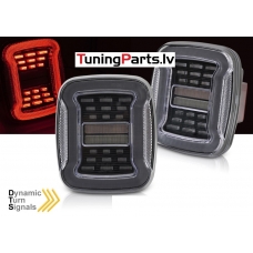 Jeep Wrangler YJ (91-96), TJ (96-06) LED aizmugurējie lukturi, dinamiskie pagriezieni, balti