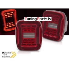 Jeep Wrangler YJ (91-96), TJ (96-06) LED aizmugurējie lukturi, dinamiskie pagriezieni, sarkani