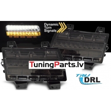 Jeep Wrangler JL (18-23) LED DRL lukturi + LED dinamiskie pagriezienu rādītāji, tonēti