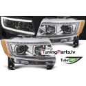 Jeep Grand Cherokee (11-13) priekšējie lukturi LED Tube, hromēti