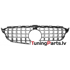 Mercedes-benz C-Class W205 (14-21) priekšējā reste melna/hromēta GT Style Mercedes-benz C-Class W205 (14-21) priekšējā reste melna/hromēta GT Style