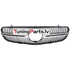 Mercedes-benz GLC-class W253 (15-18) priekšējā reste Diamond Style ar kameras vietu sudraba/hromēta Mercedes-benz GLC-class W253 (15-18) priekšējā reste Diamond Style ar kameras vietu sudraba/hromēta