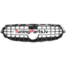 Mercedes-benz E-class W213 (20-23) priekšējā reste GT Style melna/hromēta ar kameras vietu Mercedes-benz E-class W213 (20-23) priekšējā reste GT Style melna/hromēta ar kameras vietu