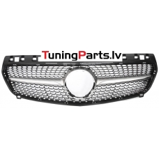 Mercedes-benz A-class W176 (12-15) priekšējā reste Diamond Style sudraba/hromēta