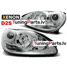 Mercedes-Benz W220 S-class (02-05) priekšējie lukturi, hromēti, xenona