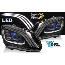 Mercedes Benz W205 (14-21) priekšējie lukturi FULL LED melni SEQ WL