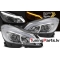 Mercedes Benz W204 C-class (11-14) priekšējie lukturi LED TUBE DRL, dinamiskie pagriezieni, hromēti