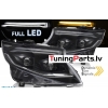 Mercedes V-class, Vito W447 (14-23) priekšējie FULL LED DRL lukturi, dinamiskie pagriezieni, gaismas sveiciena funkcija, melni
