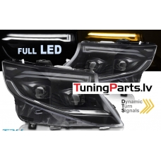 Mercedes V-class, Vito W447 (14-23) priekšējie FULL LED DRL lukturi, dinamiskie pagriezieni, gaismas sveiciena funkcija, melni Mercedes V-class, Vito W447 (14-23) priekšējie FULL LED DRL lukturi, dinamiskie pagriezieni, gaismas sveiciena funkcija, melni