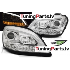 MERCEDES W164 ML M-CLASS (05-07) priekšējie LED Dayline lukturi, hromēti LED SEQ