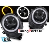 Mini Cooper (14-17) F55/F56/F57 priekšējie lukturi LED TUBE DRL, melni/glancēti
