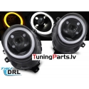 Mini Cooper (14-17) F55/F56/F57 priekšējie lukturi LED TUBE DRL, melni/glancēti