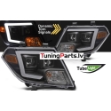 Nissan Navara (09-14) Frontier (09-14) priekšējie lukturi LED TUBE SEQ, melni