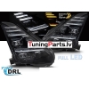 Nissan GT-R (08-23) priekšējie FULL LED DRL lukturi, dinamiskie pagriezieni, gaismas sveiciena funkcija, melni