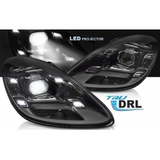 PORSCHE BOXSTER CAYMAN 718 2016- priekšējie lukturi, FULL LED DRL, melni