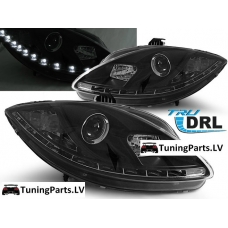 Seat Leon/Altea/Altea (09-13) priekšējie lukturi, LED dayline, DRL, melni