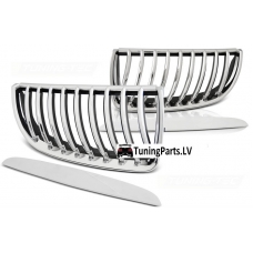 BMW E90/E91 (05-08) priekšējās restes + uzlikas, hromētas