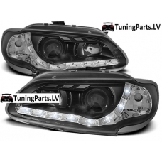 Renault Megane (96-99)/Scenic (96-99) priekšējie lukturi, LED dayline, melni