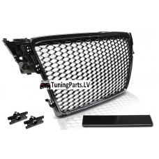 Audi A4 B8 (08-11) priekšējā reste, melna/glancēta, RS-style