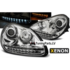 Porsche Cayenne (02-06) priekšējie lukturi, LED dayline, hromēti, xenona