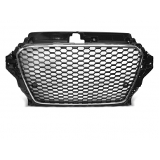 Audi A3 8V (12-16) priekšējā reste, melna/hromēta, RS3-style