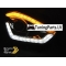Suzuki Swift VI (17-...) priekšējie lukturi, LED dayline, DRL, hromēti, dinamisks pagriezienu rādītājs