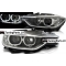 BMW F30/F31 (11-15) priekšējie lukturi, LED eņģeļacis, DRL, melni