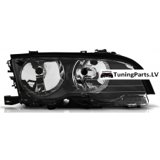 BMW E46 kupejas/kabrio (98-01) priekšējais lukturis, melns, labā puse