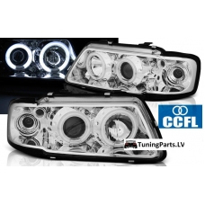 Audi A3 8L (96-00) priekšējie lukturi, eņģeļ acis, CCFL, hromēti