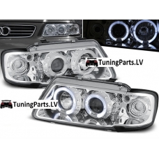 Audi A3 8L (96-00) priekšējie lukturi, eņģeļ acis, hromēti