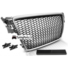 Audi A4 B8 (08-11) priekšējā reste, melna/sudraba, RS-style