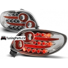 Peugeot 206 (98-06) aizmugurējie LED lukturi, hromēti 